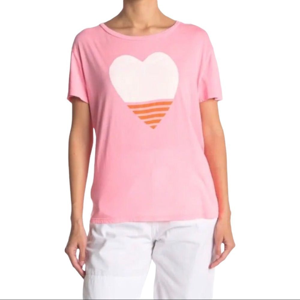 SUNDRY Pink Cotton t-shirt Modal with Heart